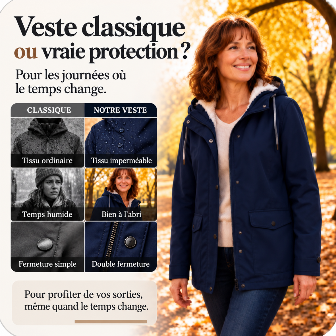 Camille | Veste à capuche doublée de peluche