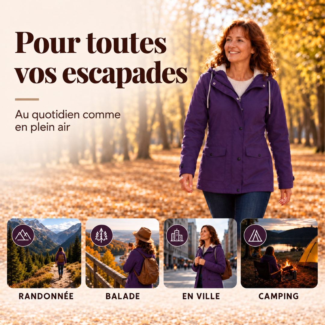 Camille | Veste à capuche doublée de peluche