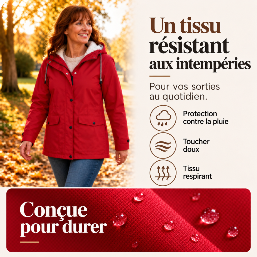 Camille | Veste à capuche doublée de peluche