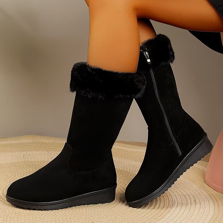 Bottes Mathilde fourrées à zip latéral
