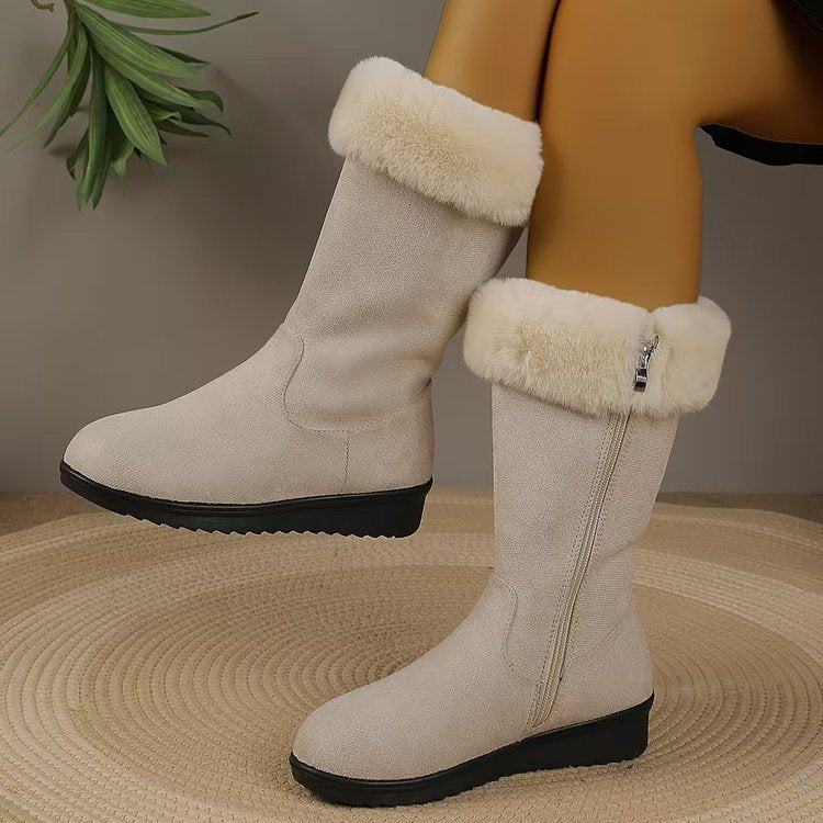 Bottes Mathilde fourrées à zip latéral