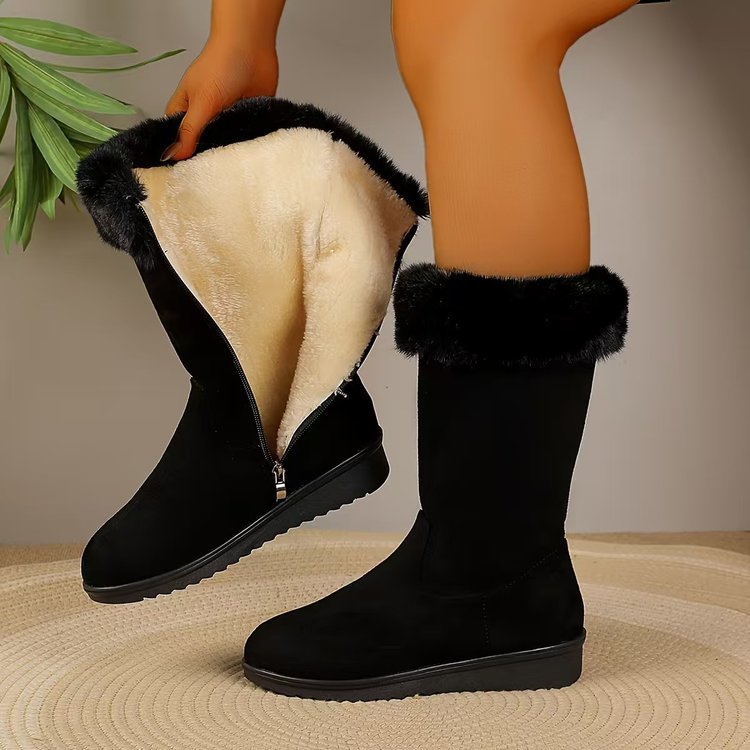 Bottes Mathilde fourrées à zip latéral