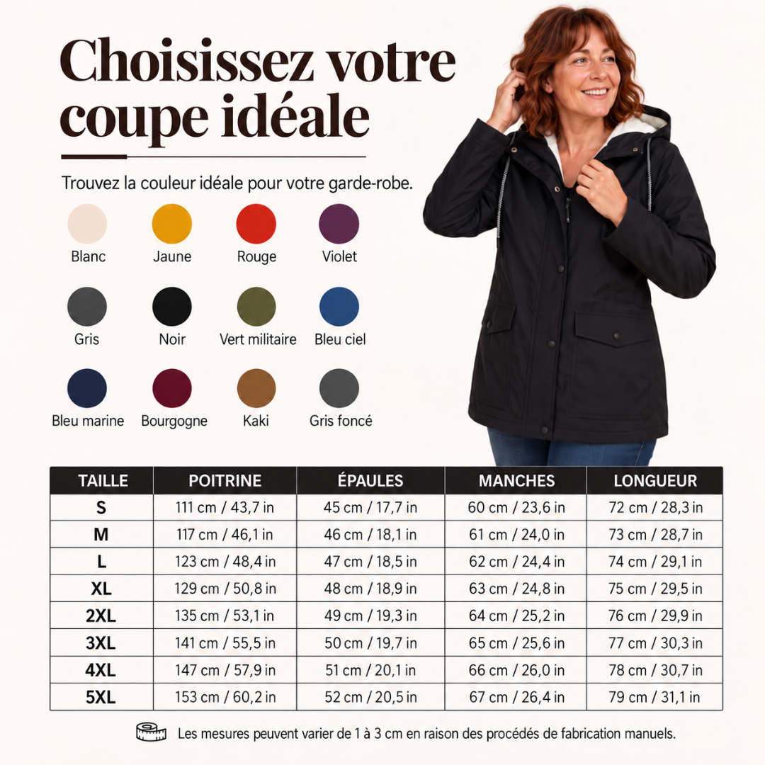 Camille | Veste à capuche doublée de peluche