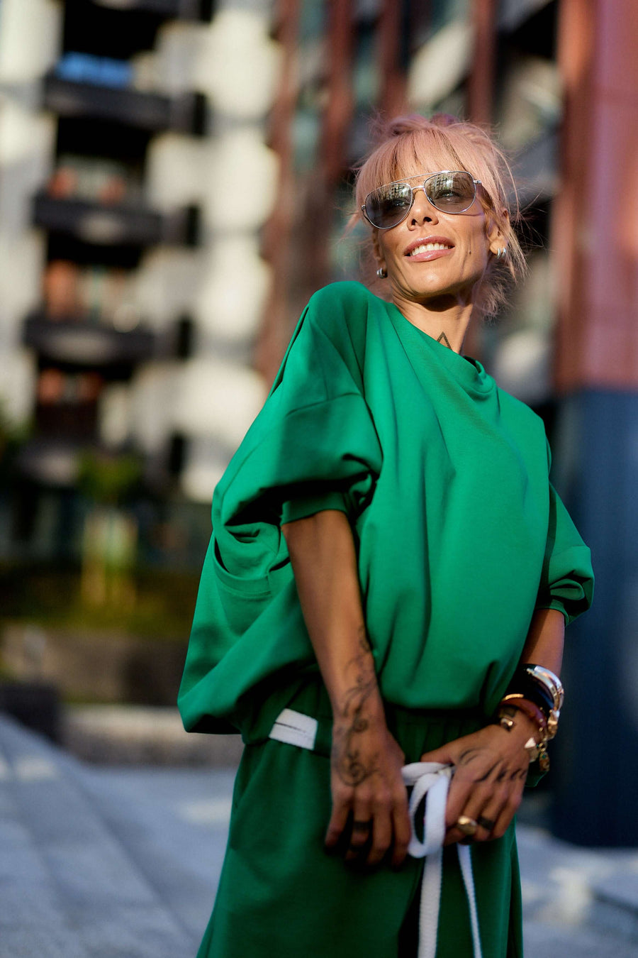 Guastalla™ | Ensemble vert oversize composé d'un sweat et d'un pantalon