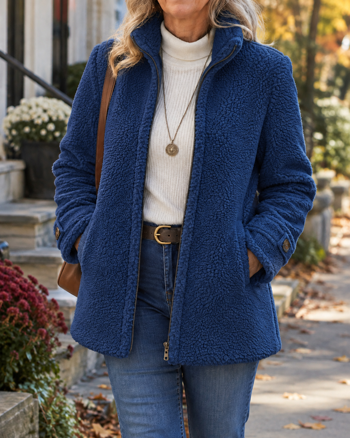 Veste Rebecca zippée à col montant