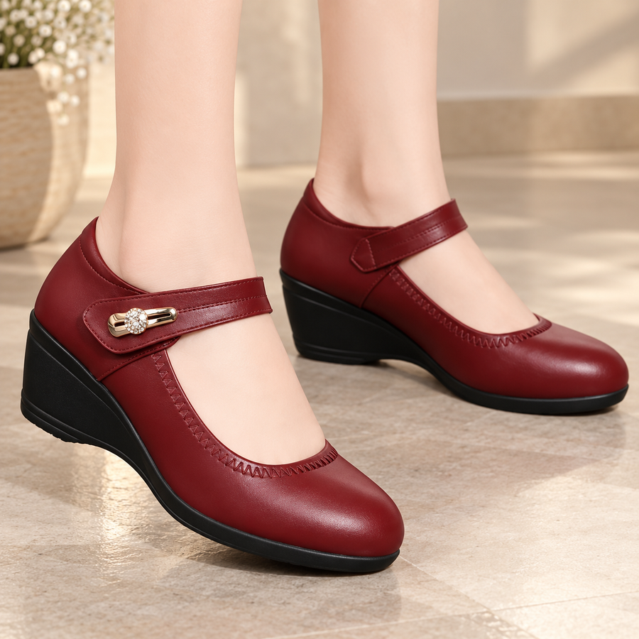 Claire | Chaussures Compensées Orthopédiques en Cuir