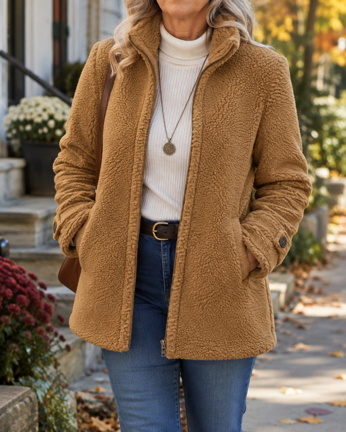 Veste Rebecca zippée à col montant