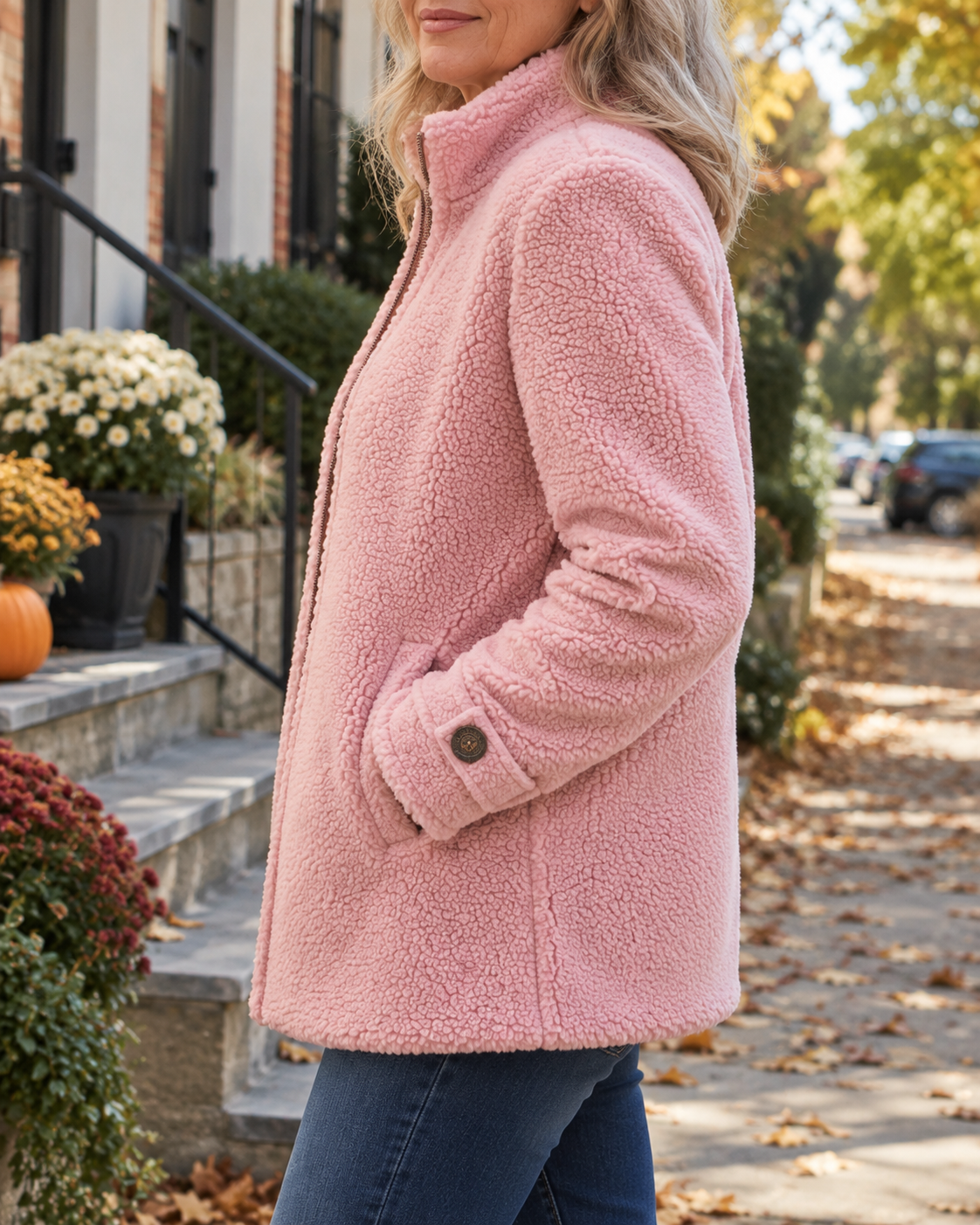 Veste Rebecca zippée à col montant
