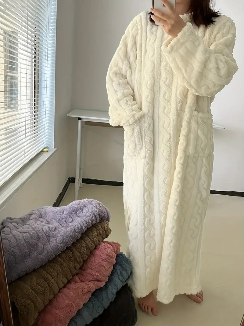 Abigail™ - Robe d'Hiver en Polaire Douce Jacquard