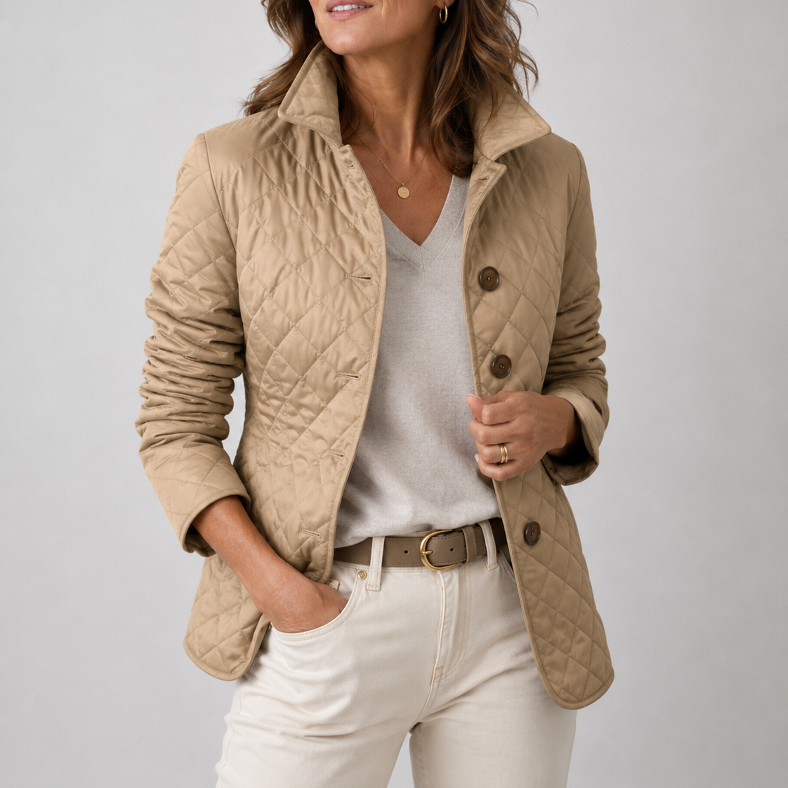 Séverine™ | Veste matelassée légère à boutons
