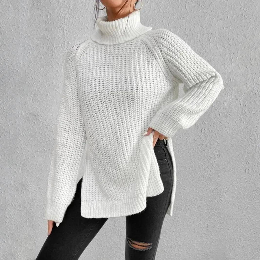 Mia™ - Pull Long Col Roulé Confortable