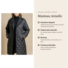 Manteau Armelle : doublure léopard et poches profondes