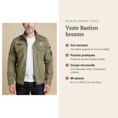 Veste Bastien homme : col montant et poches pratiques