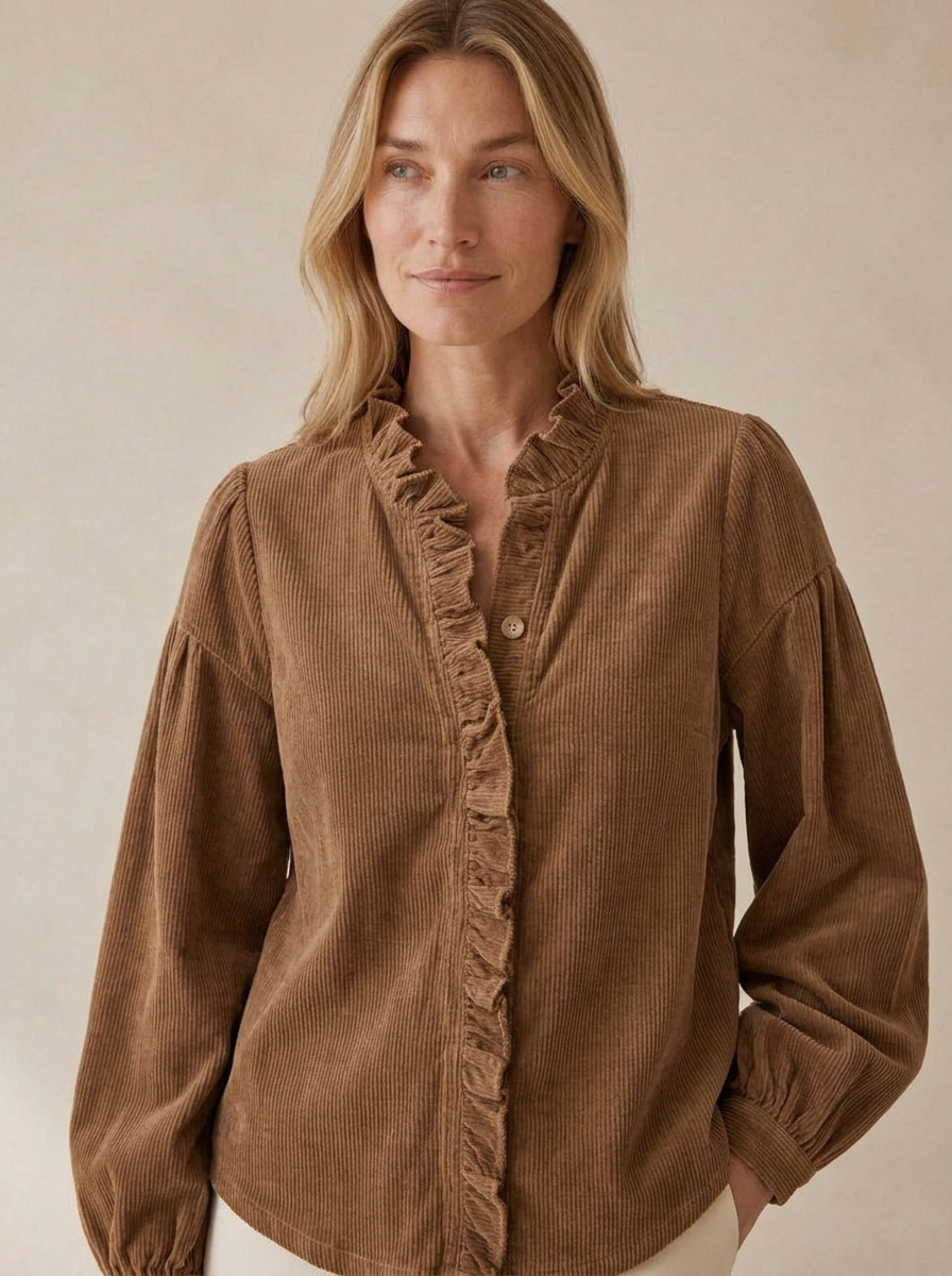 Blouse Odile, détail du col volanté
