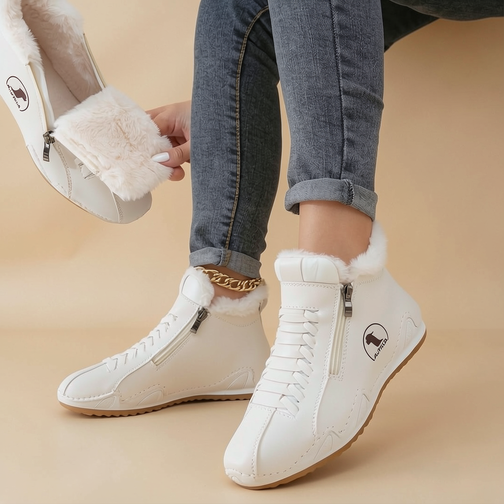 Bottines Sabine fourrées blanc