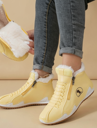 Bottines Sabine fourrées jaune