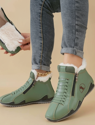 Bottines Sabine fourrées vert