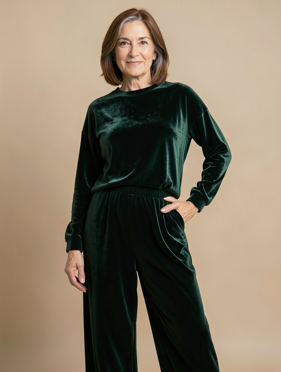 Ensemble Sidonie en velours vert