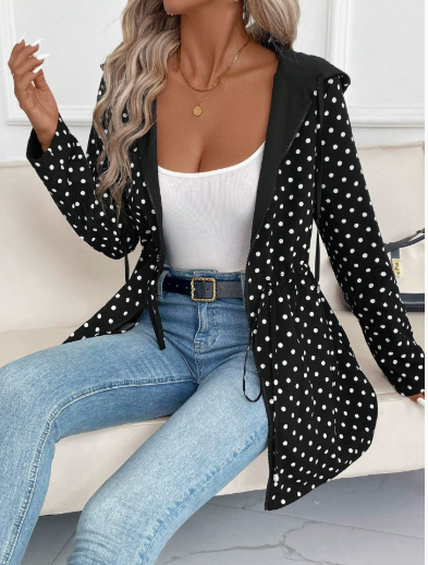 Veste réversible à capuche pour femme, imprimé léopard