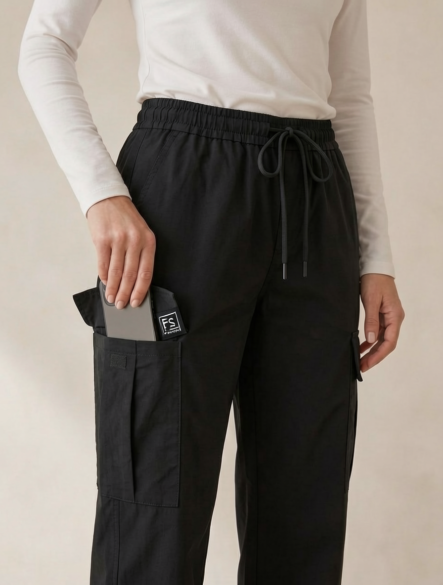 Pantalon cargo Lison, détail de la poche cargo