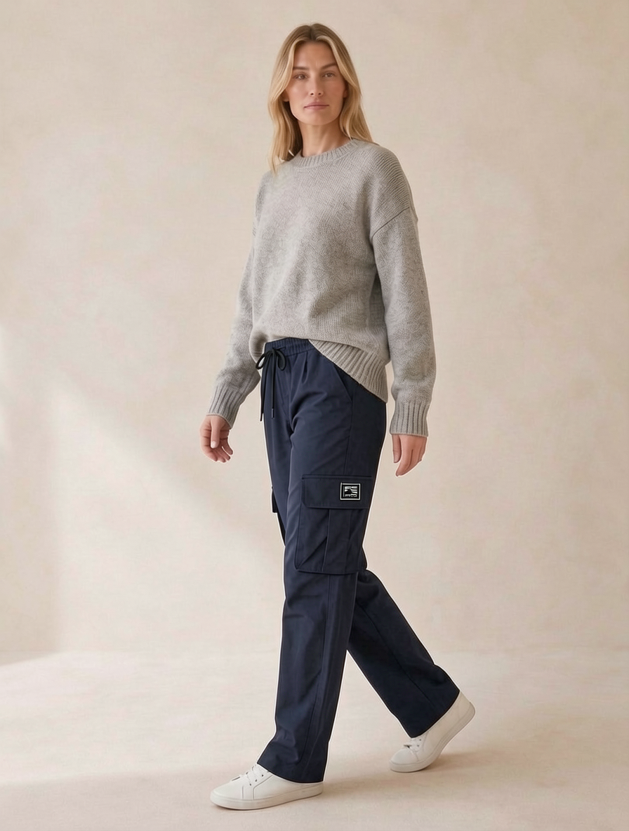 Pantalon cargo Lison bleu marine