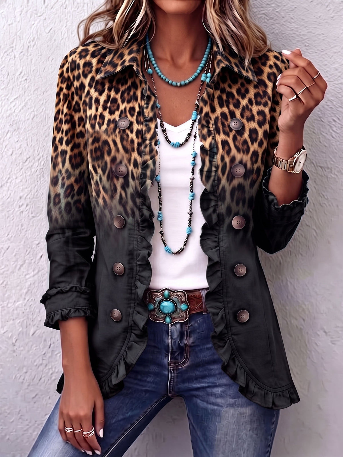 Madeleine | Blazer Léopard Dégradé Anthracite