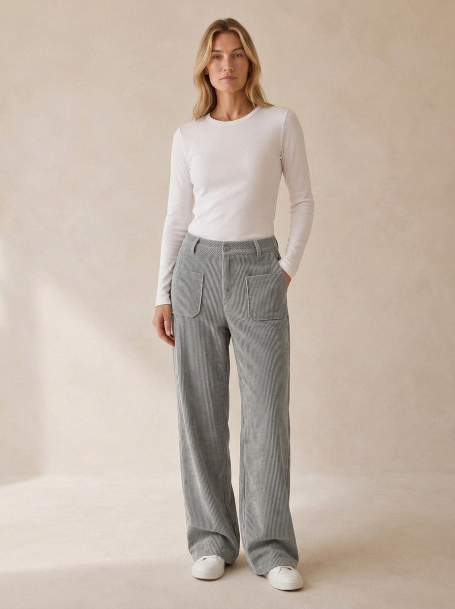 Pantalon large gris
