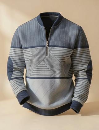 Pull Dominique rayé bleu