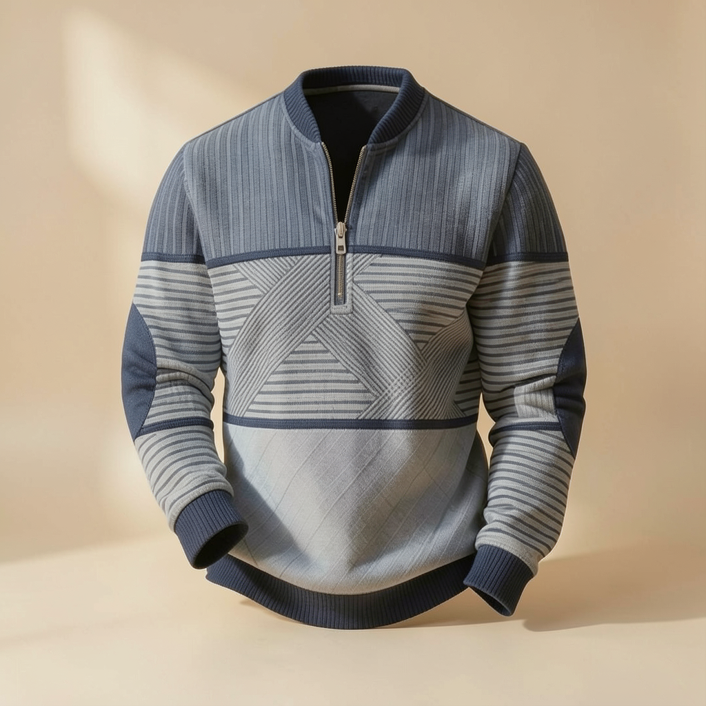 Pull Dominique rayé bleu