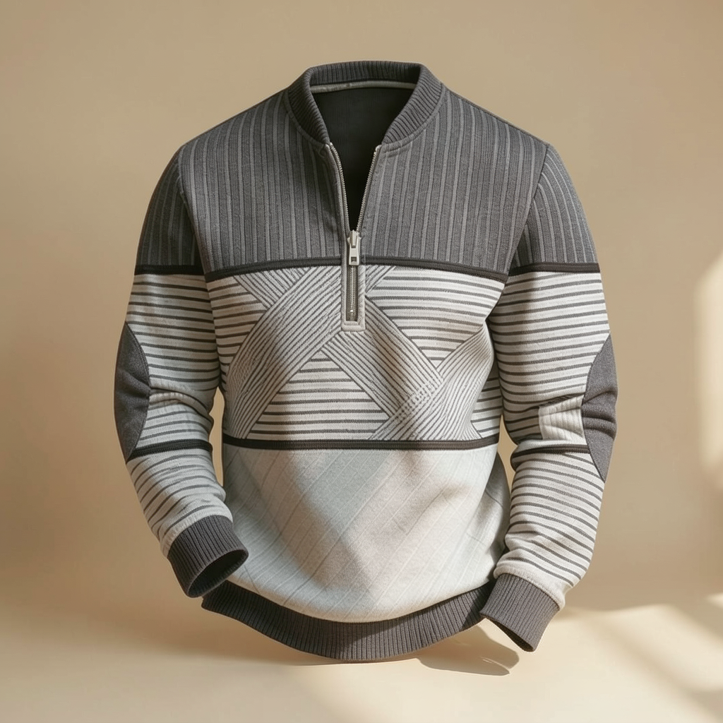 Pull Dominique rayé gris