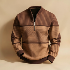 Pull Dominique rayé marron