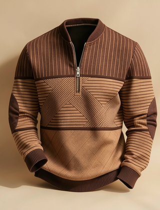 Pull Dominique rayé marron
