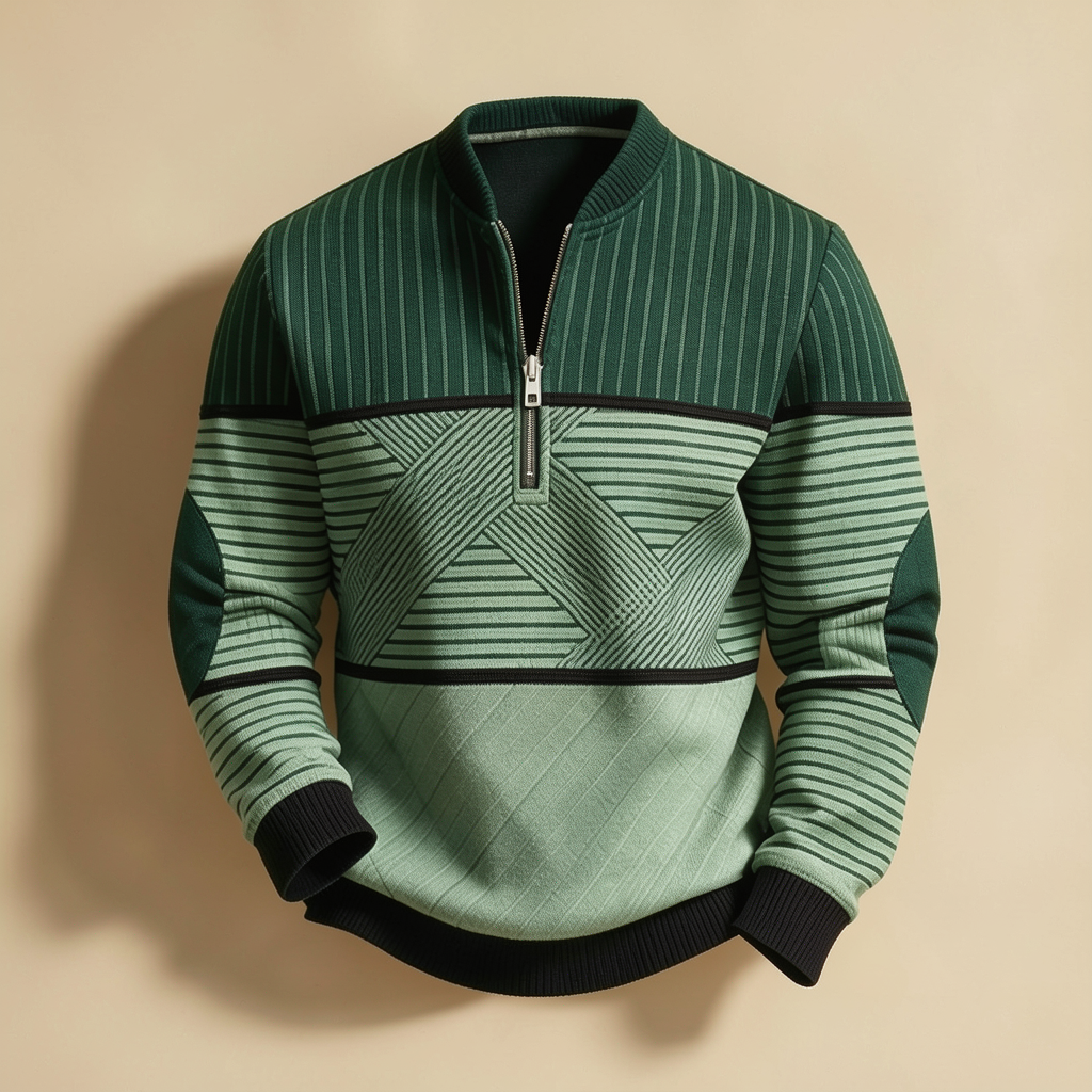 Pull Dominique rayé vert