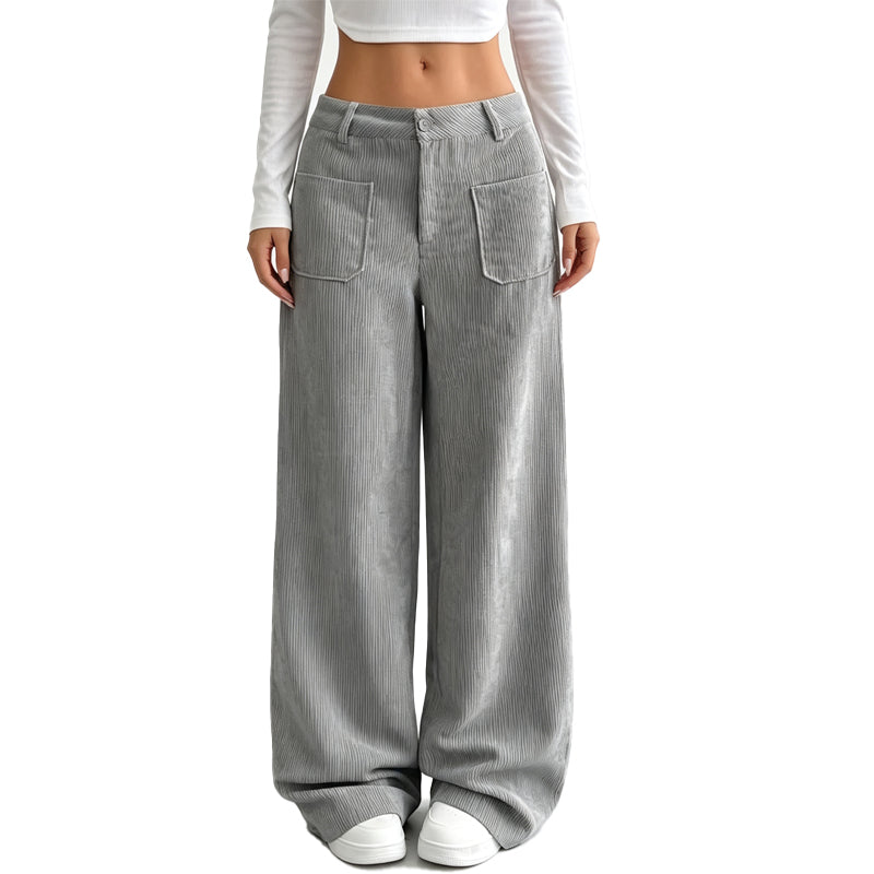 Pantalon large Hortense en velours côtelé