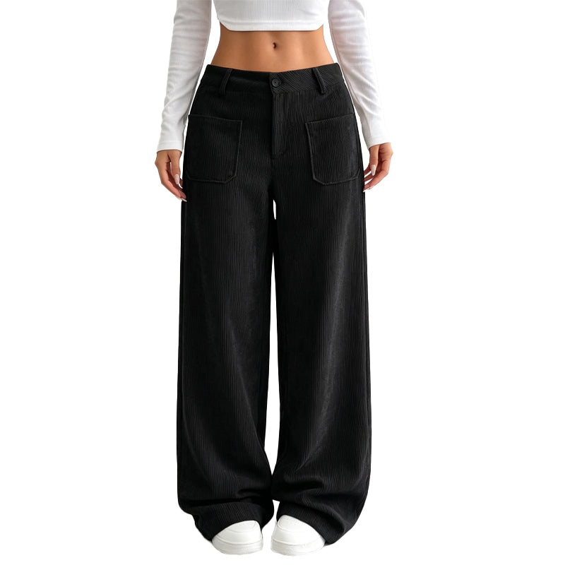 Pantalon large Hortense en velours côtelé