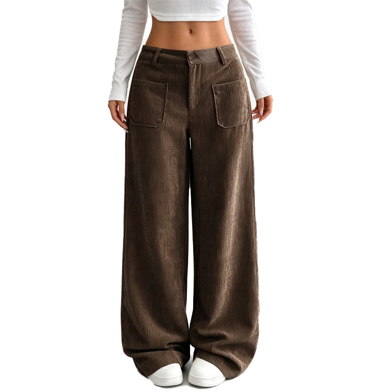 Pantalon large Hortense en velours côtelé