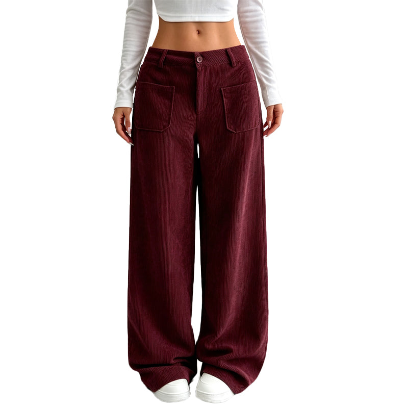 Pantalon large Hortense en velours côtelé