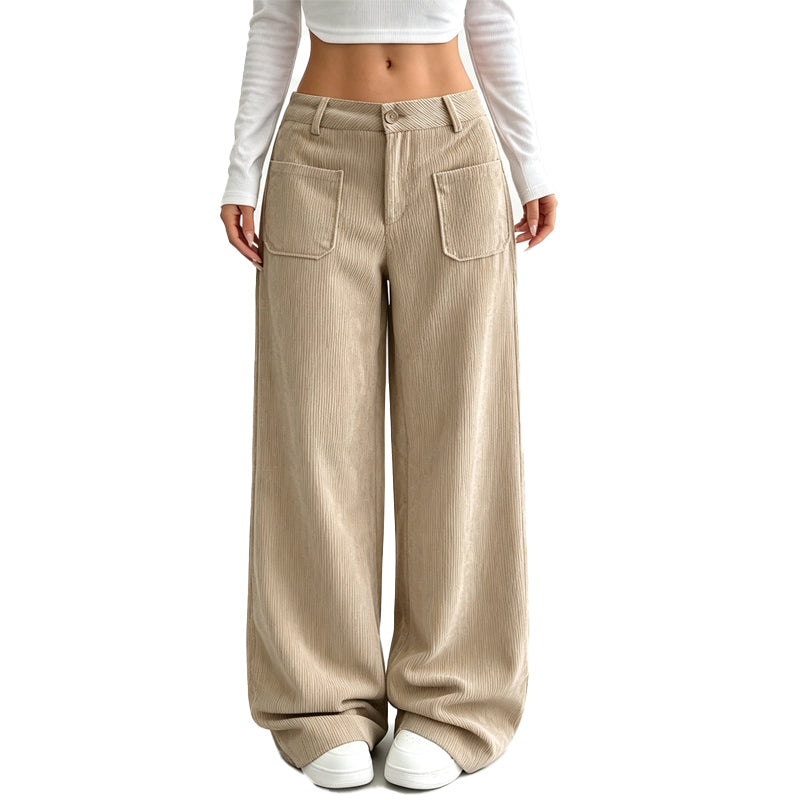 Pantalon large Hortense en velours côtelé