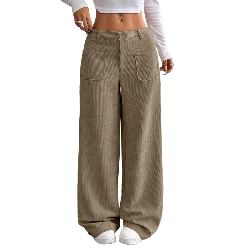 Pantalon large Hortense en velours côtelé
