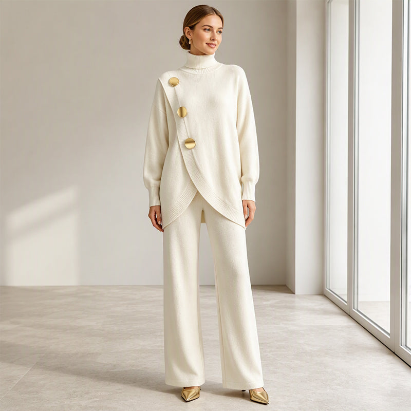Noa™ | Ensemble en maille composé d'un col roulé et d'un pantalon large
