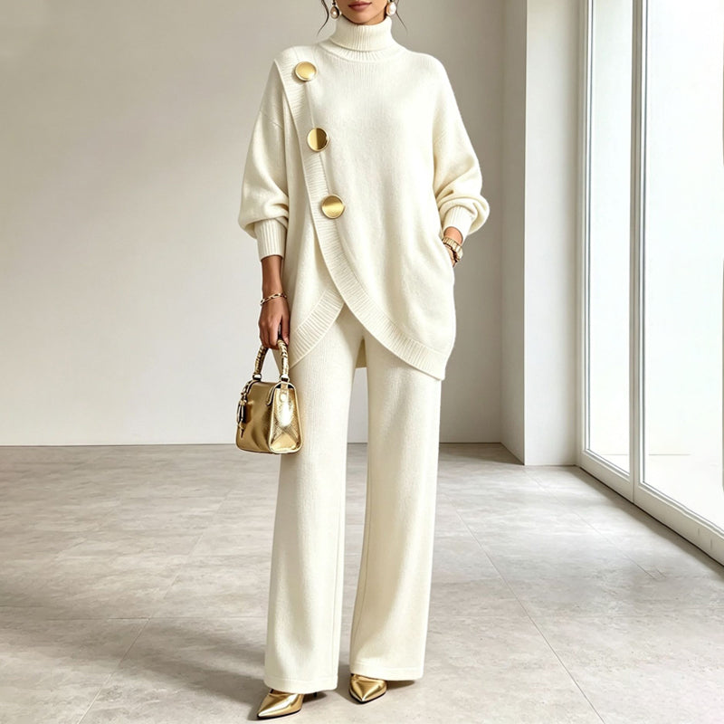 Noa™ | Ensemble en maille composé d'un col roulé et d'un pantalon large