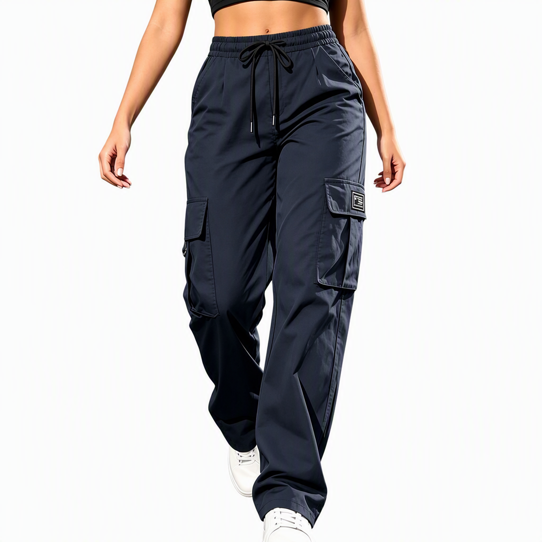 Pantalon cargo Lison à taille élastique