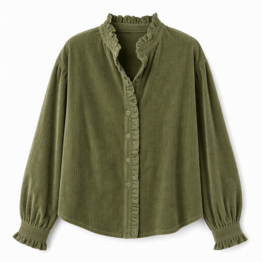 Blouse Odile à col volanté