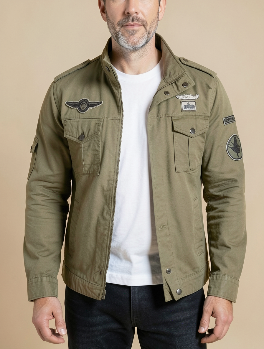 Veste militaire Bastien homme vert kaki